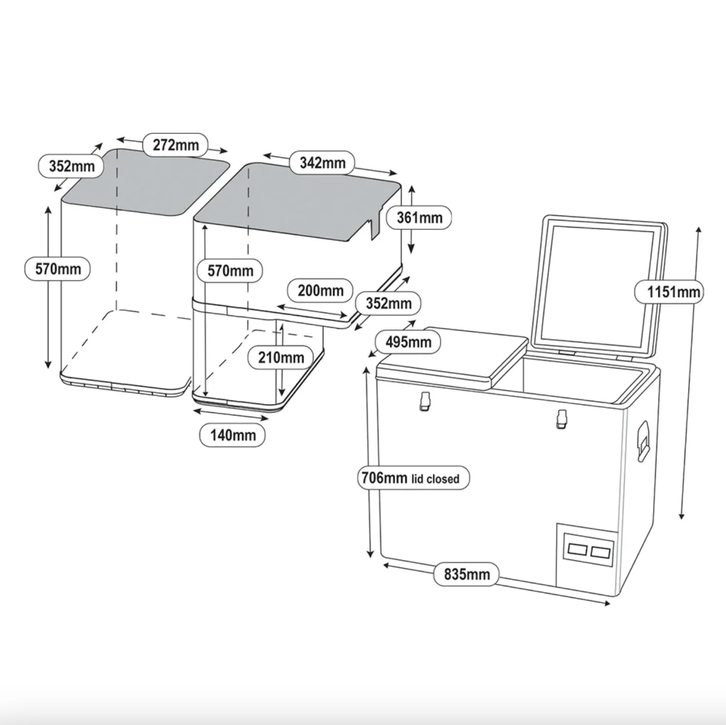 110L Legacy Smart QC Fridge/Freezer