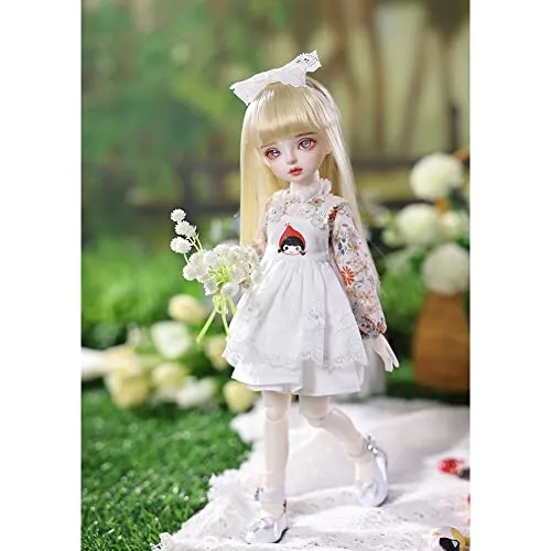 11.4in Mini 1/6 BJD Dolls Cute Girl SD Doll Full Set Ball Jointed Doll with Clothes   Shoes   Wig   3D Eyes   Makeup, Box Packaging