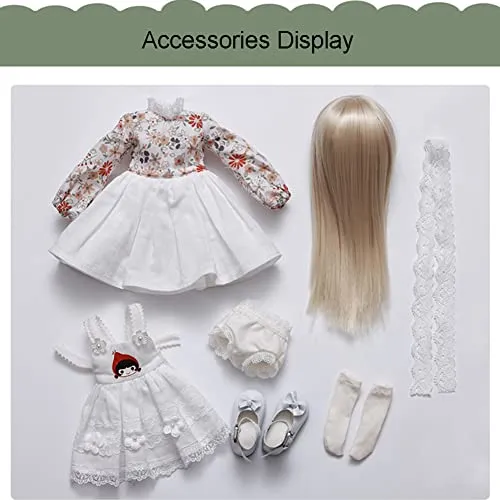 11.4in Mini 1/6 BJD Dolls Cute Girl SD Doll Full Set Ball Jointed Doll with Clothes   Shoes   Wig   3D Eyes   Makeup, Box Packaging