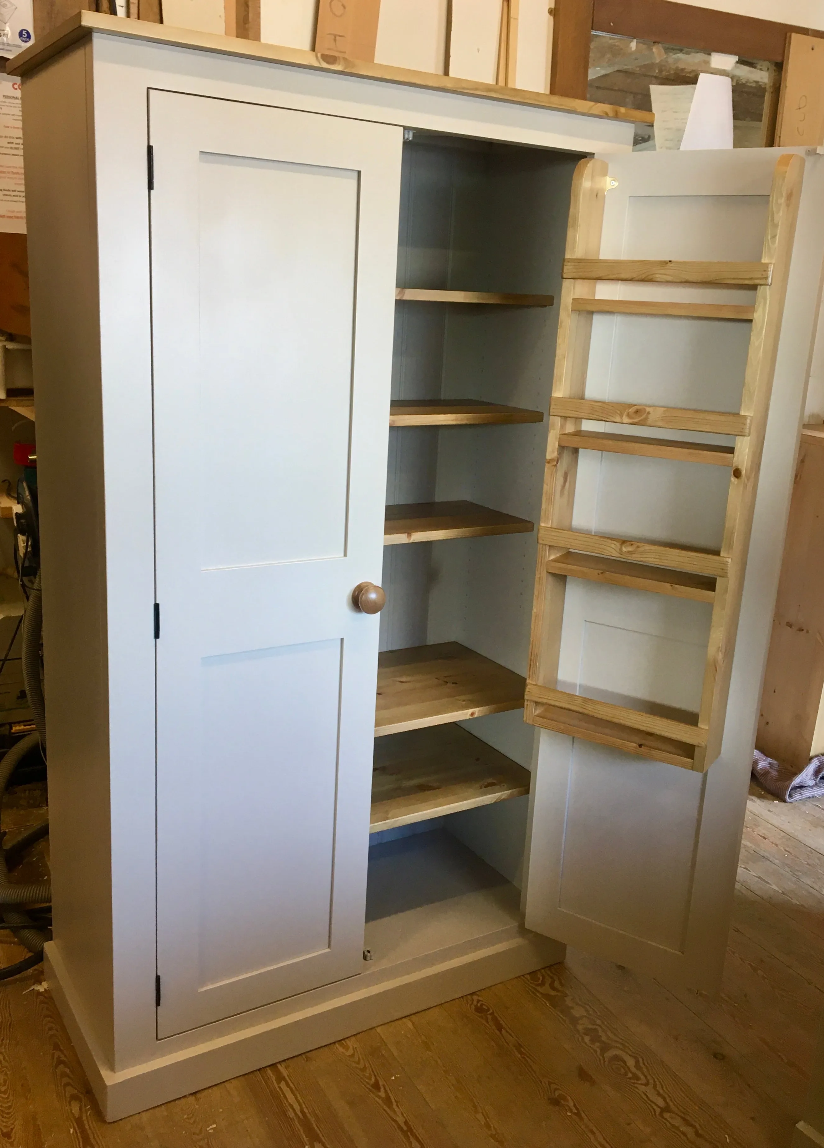 **150 cm Medium Height Storage Cupboard for Hallway/Kitchen - Optional Spice Rack for Larder, Utility Room (40 cm deep)