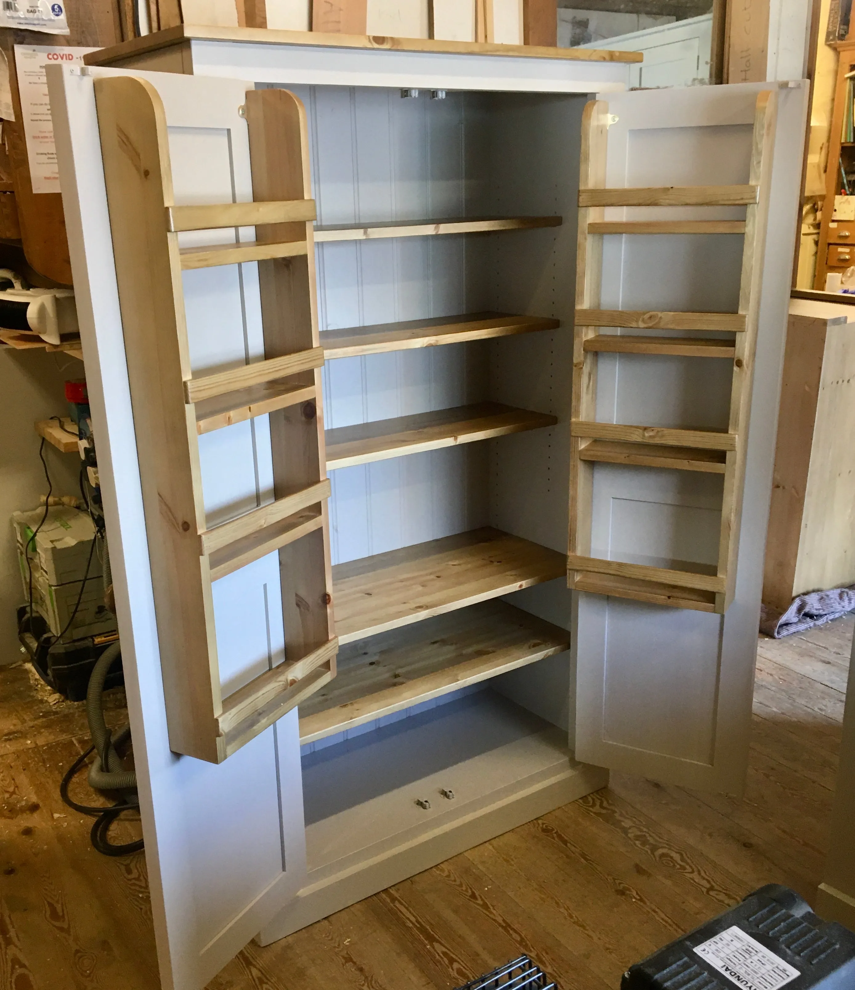 **150 cm Medium Height Storage Cupboard for Hallway/Kitchen - Optional Spice Rack for Larder, Utility Room (40 cm deep)