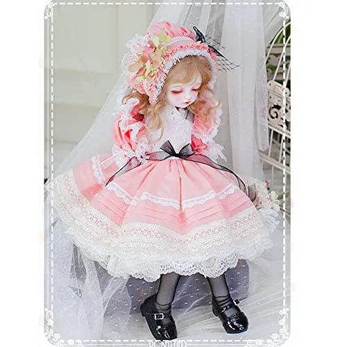 16" 1/4 BJD Doll Girl Ball Jointed Body Full Set Outfit Closed Eyes Wig Toy Gift