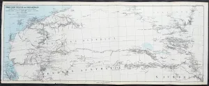 1877 Petermann Antique Map Expedition of Ernest Giles Western & South Australia in 1876