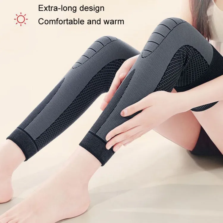 1pair Anti-Slip Compression Straps Keep Warm And Lengthen Knee Pads, Size: S(Warm Black)