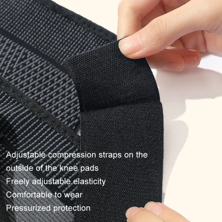 1pair Anti-Slip Compression Straps Keep Warm And Lengthen Knee Pads, Size: S(Warm Black)