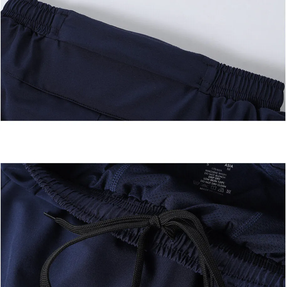 2-in-1 Men's Running Shorts with Waist Rope Quick Dry Zipper Pocket  Sports Fitness Gym Shorts