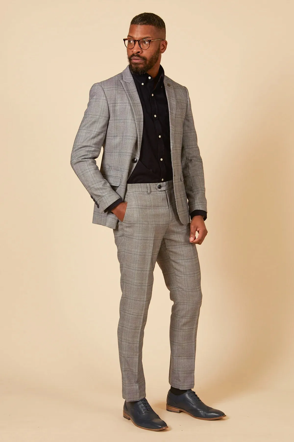 2-piece suit check Jerry grey