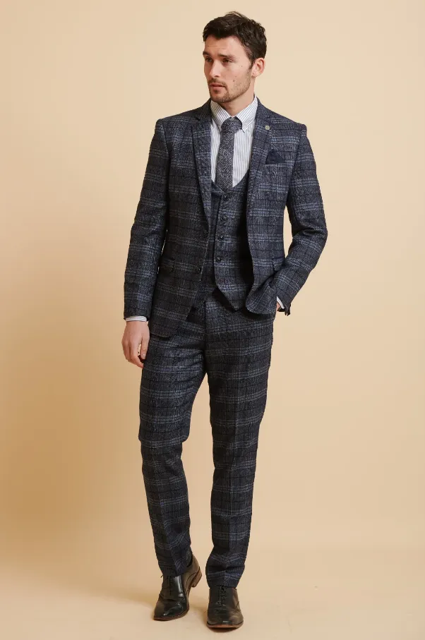 3-Piece Suit Check - Andy Blue