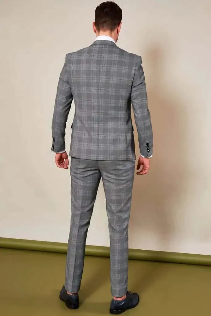 3-Piece Suit Check Jerry Grey