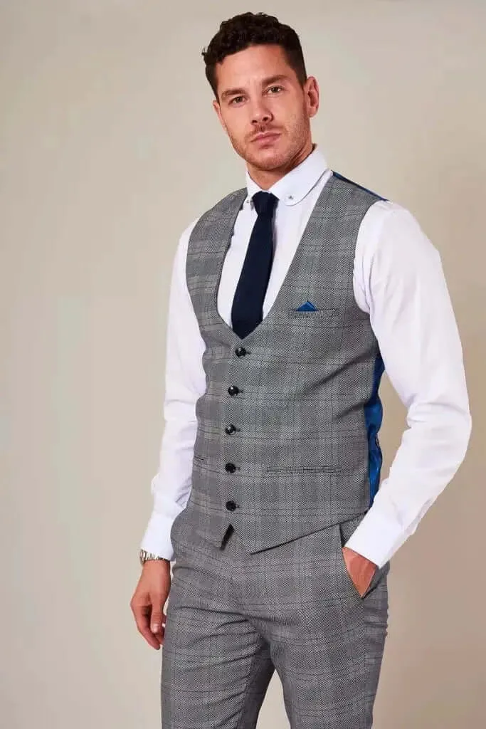 3-Piece Suit Check Jerry Grey