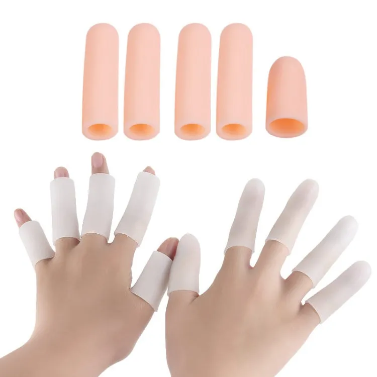 5pcs/Set Gel Finger Cots Hand Joint Crack Protector, Color: Close Style Skin Tone