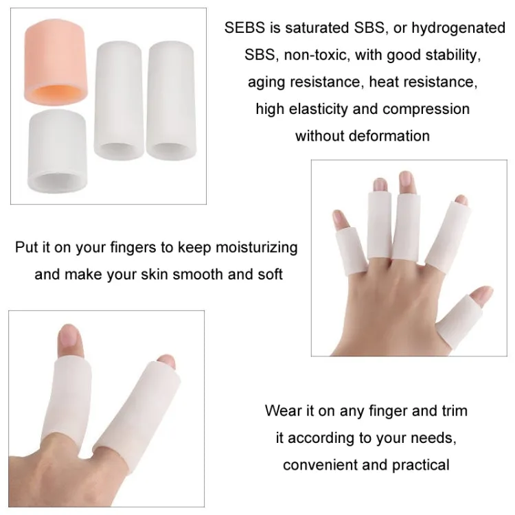 5pcs/Set Gel Finger Cots Hand Joint Crack Protector, Color: Close Style Skin Tone