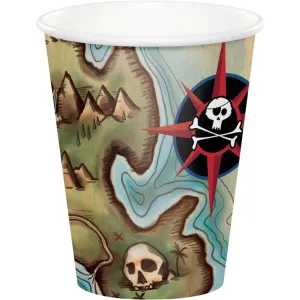 9oz Pirates Map Cups (8ct)