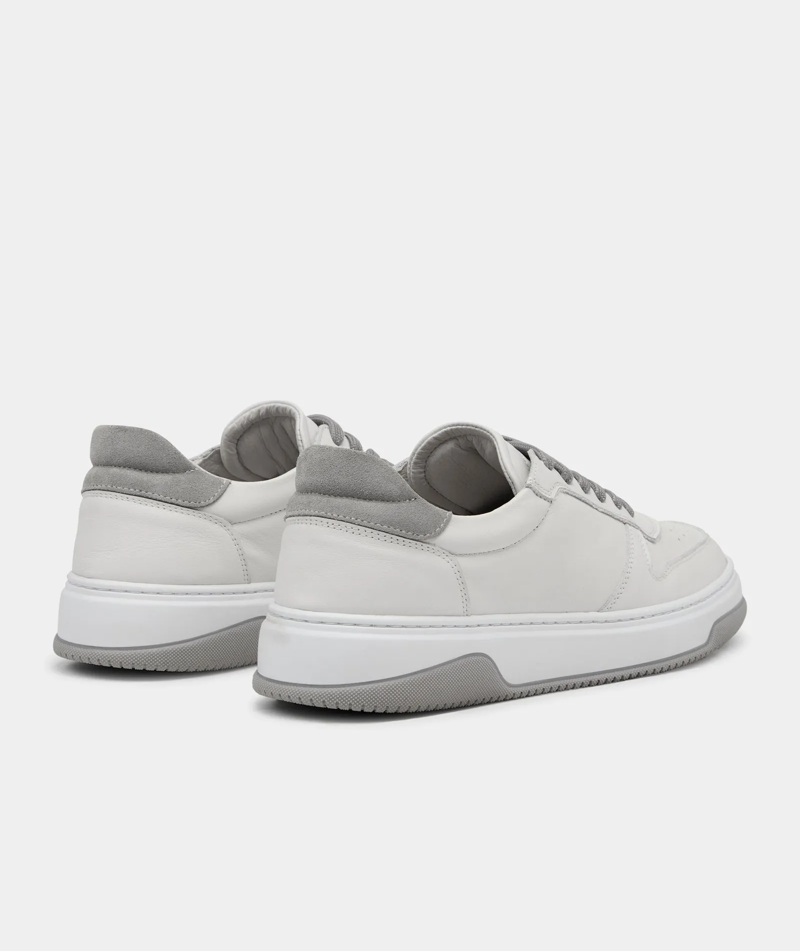 Ace - White / Light Grey Leather