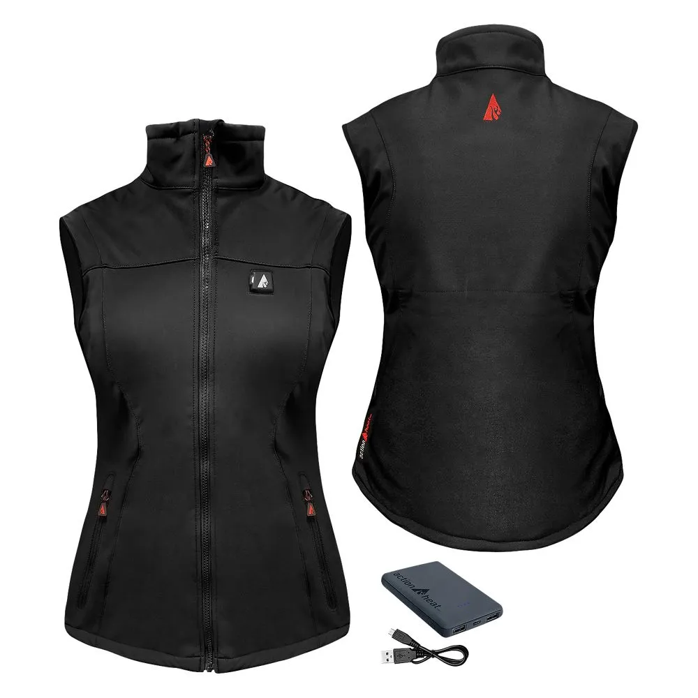 ActionHeat 5V Heated Soft Shell Vest for Ladies - Black - XL