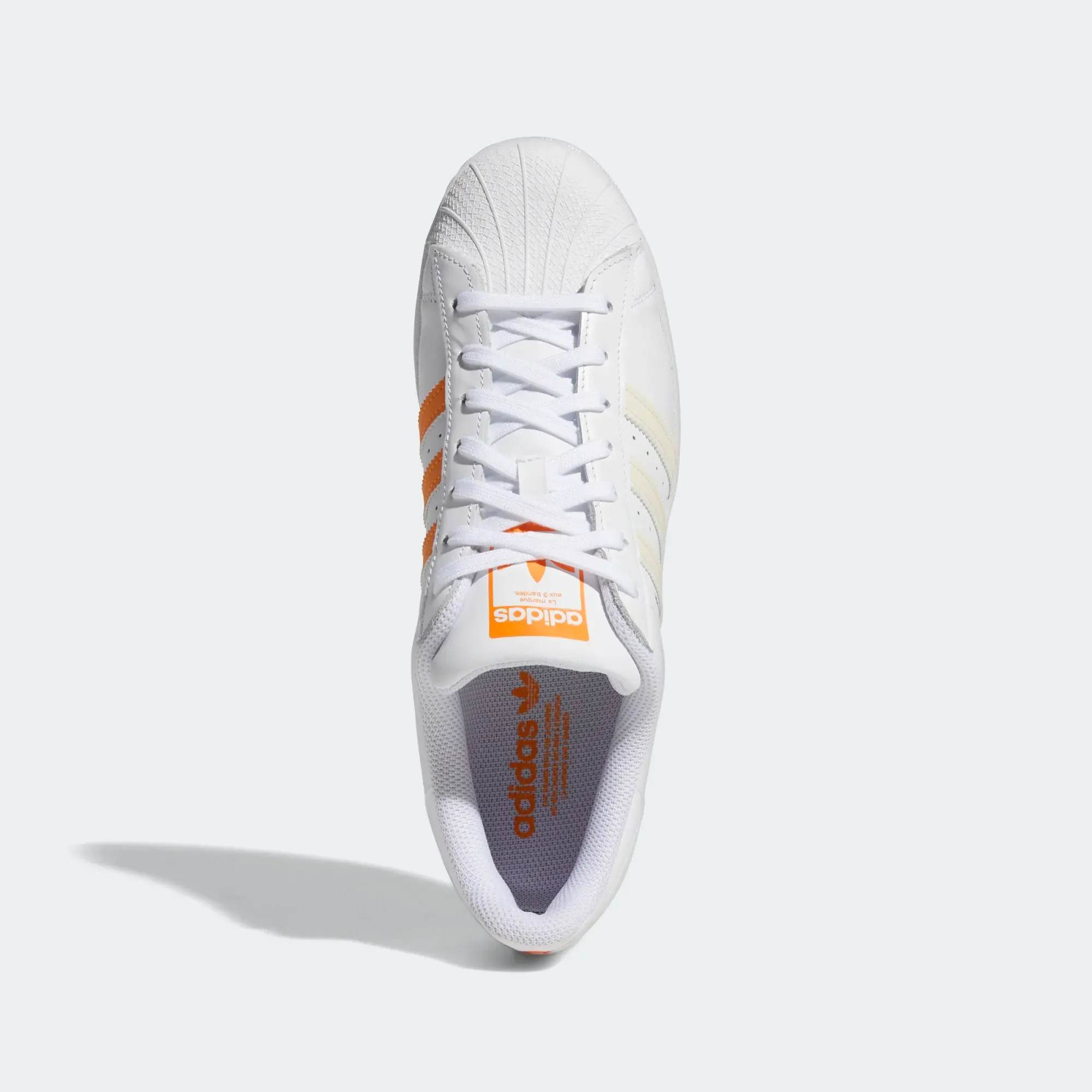 Adidas Men's Superstar Shoes - Cloud White / Ecru Tint / Orange Rush