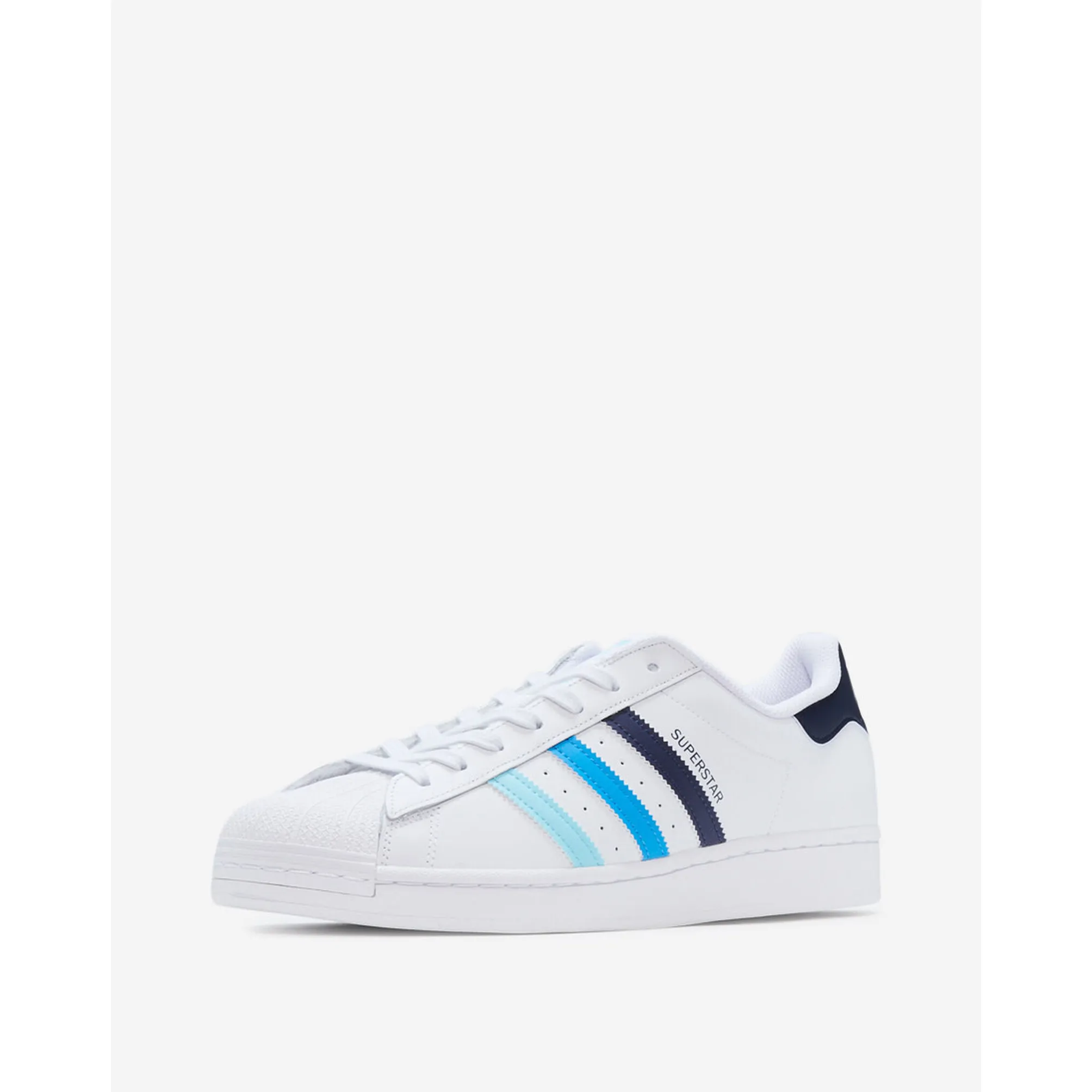 Adidas Men's Superstar Shoes - White / Black / Blue / Cyan