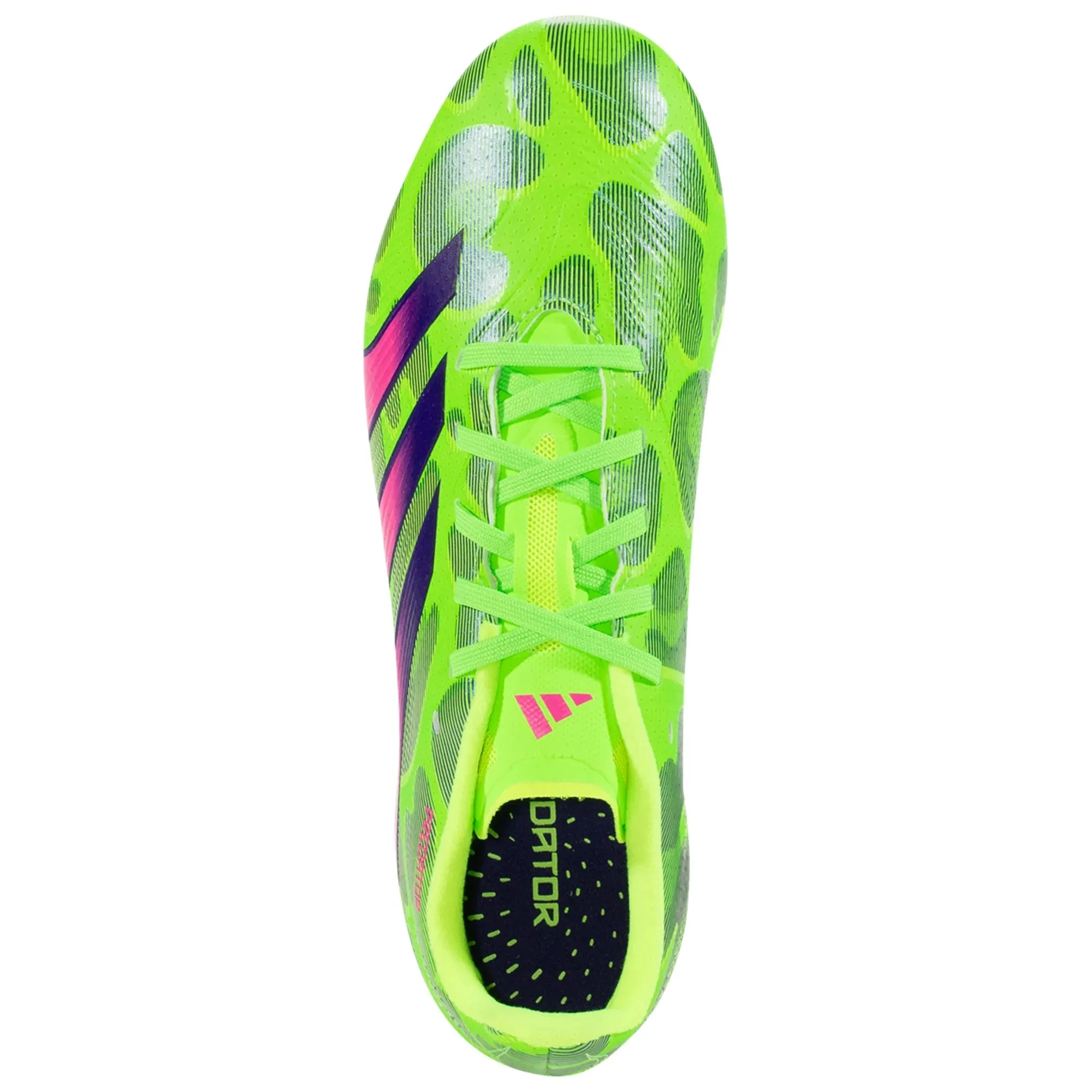 adidas Predator League Low FG Junior Firm Ground Soccer Cleat - Solar Green/Shock Pink/Lucid Lemon