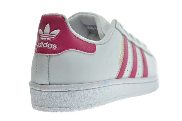 Adidas Superstar Foundation J Big Kid's Shoes White/Pink/White