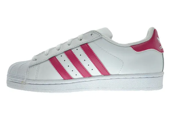 Adidas Superstar Foundation J Big Kid's Shoes White/Pink/White