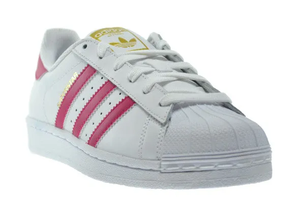 Adidas Superstar Foundation J Big Kid's Shoes White/Pink/White