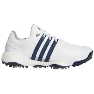 adidas Tour360 '22 Spiked Waterproof Shoes - White/Collegiate Navy/Silver Metallic