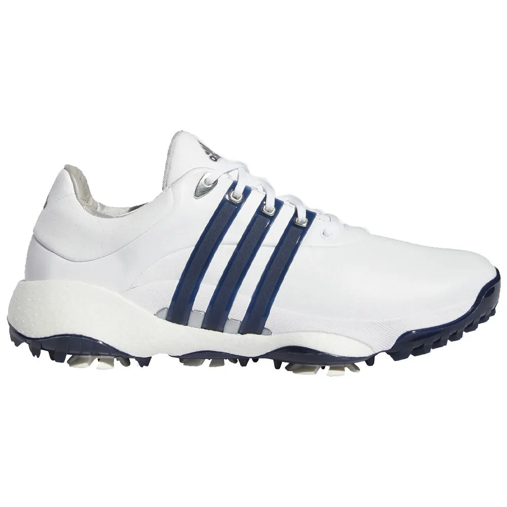 adidas Tour360 '22 Spiked Waterproof Shoes - White/Collegiate Navy/Silver Metallic