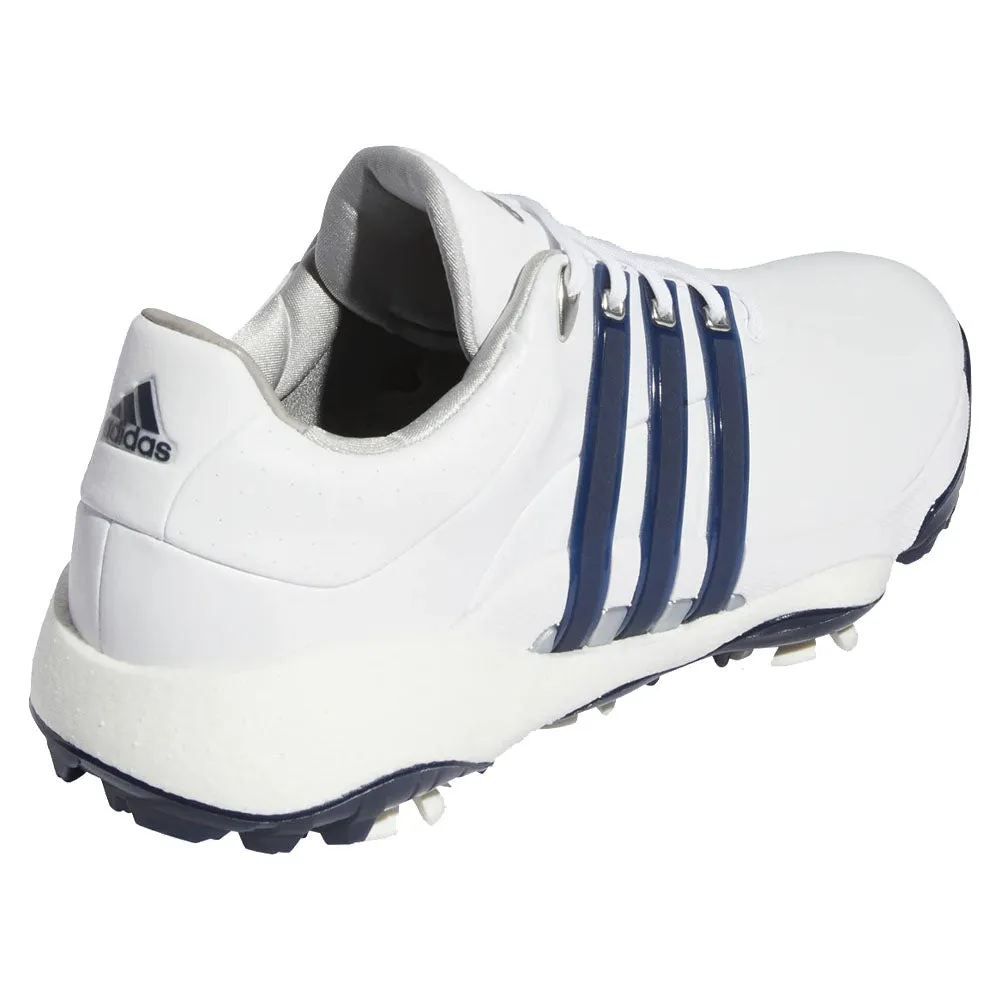 adidas Tour360 '22 Spiked Waterproof Shoes - White/Collegiate Navy/Silver Metallic