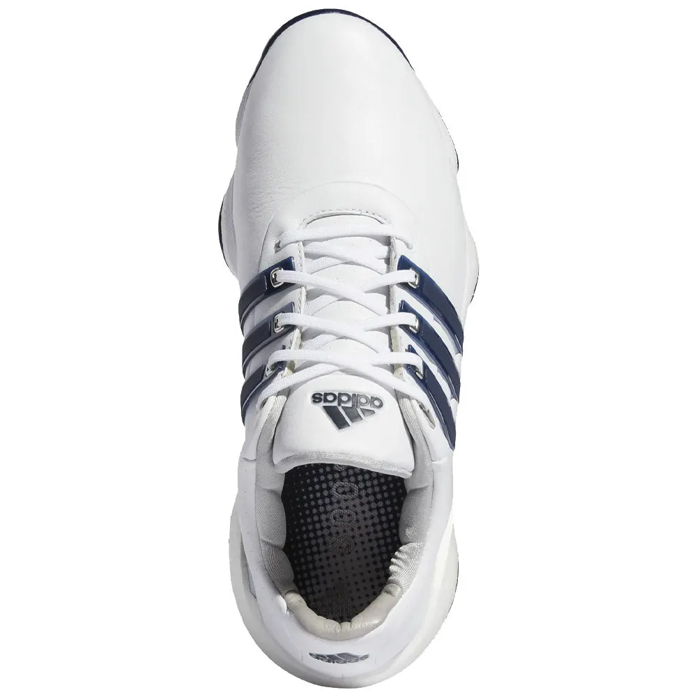 adidas Tour360 '22 Spiked Waterproof Shoes - White/Collegiate Navy/Silver Metallic