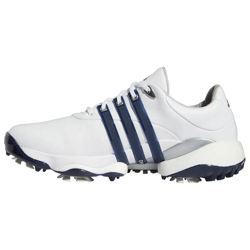 adidas Tour360 '22 Spiked Waterproof Shoes - White/Collegiate Navy/Silver Metallic