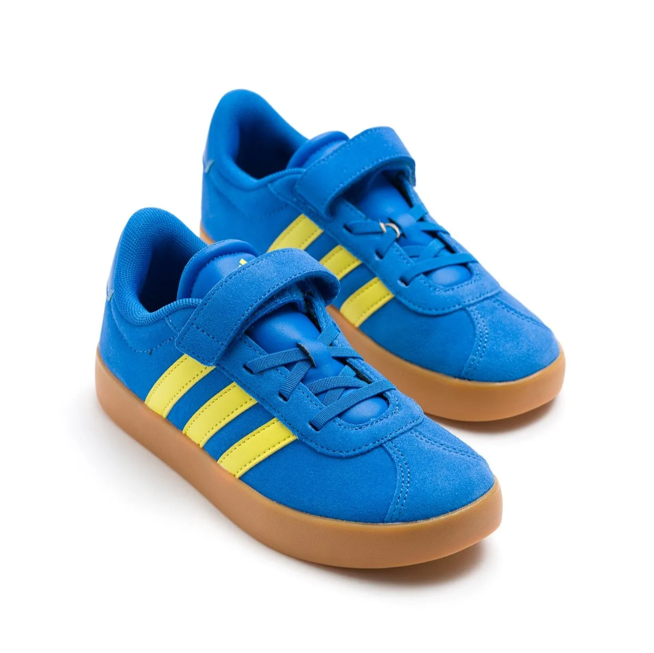 Adidas VL Court 3.0 Elastic Lace Kids Shoes - Royal/Yellow