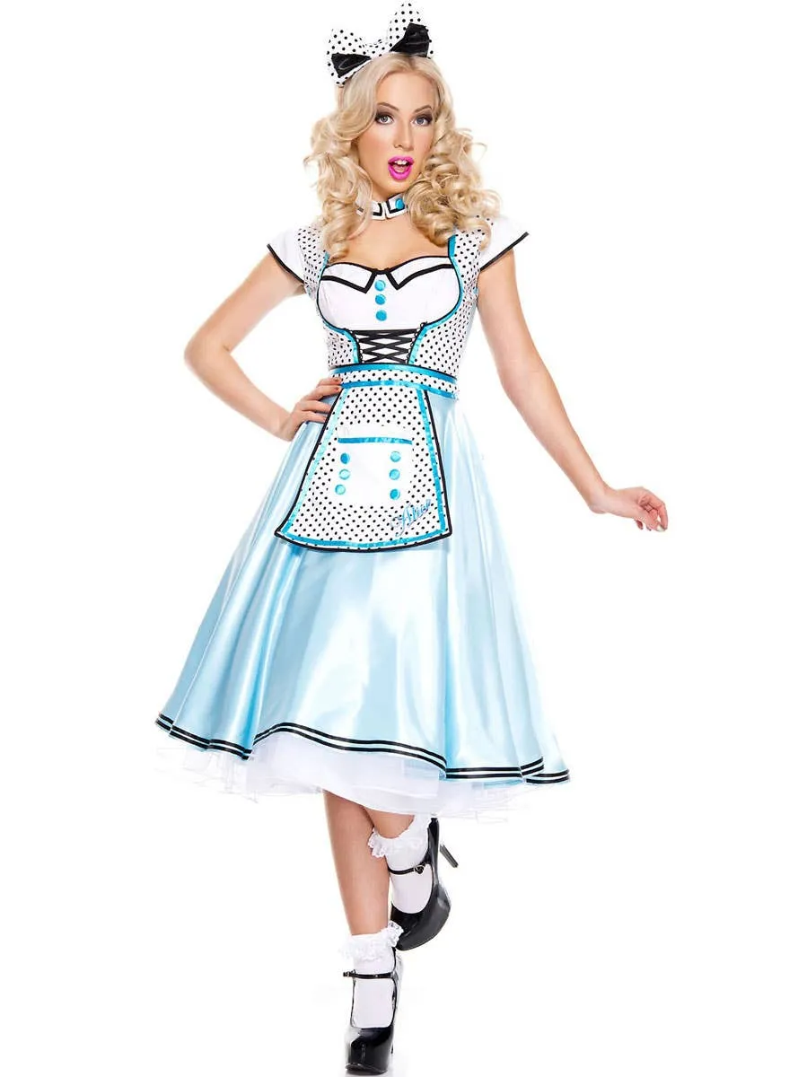 Adorable Alice Womens Wonderland Dress Up Costume