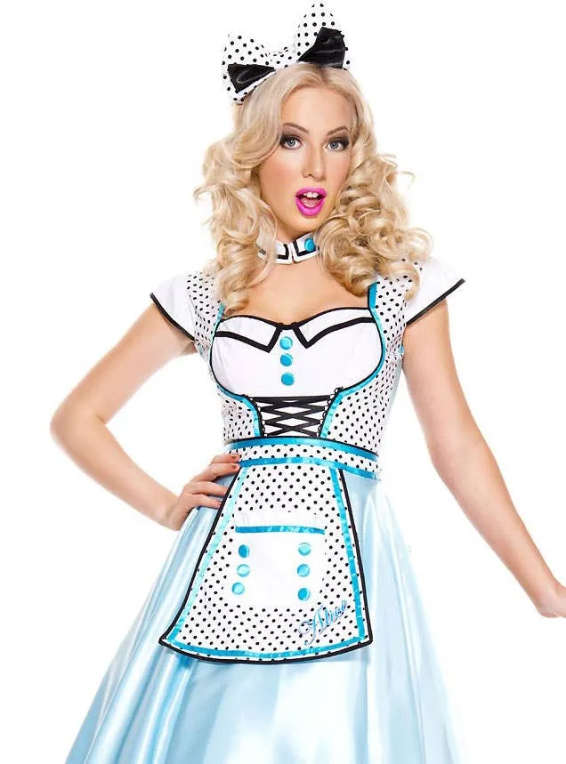 Adorable Alice Womens Wonderland Dress Up Costume