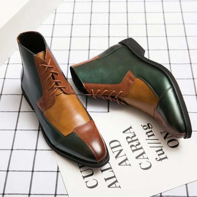 Antonios Splicing Leather Boots Men