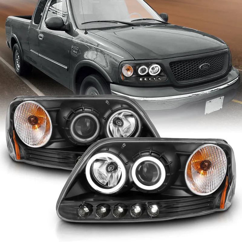 ANZO 1997-2003 Ford F-150 Projector Headlights w/ Halo Black (CCFL)