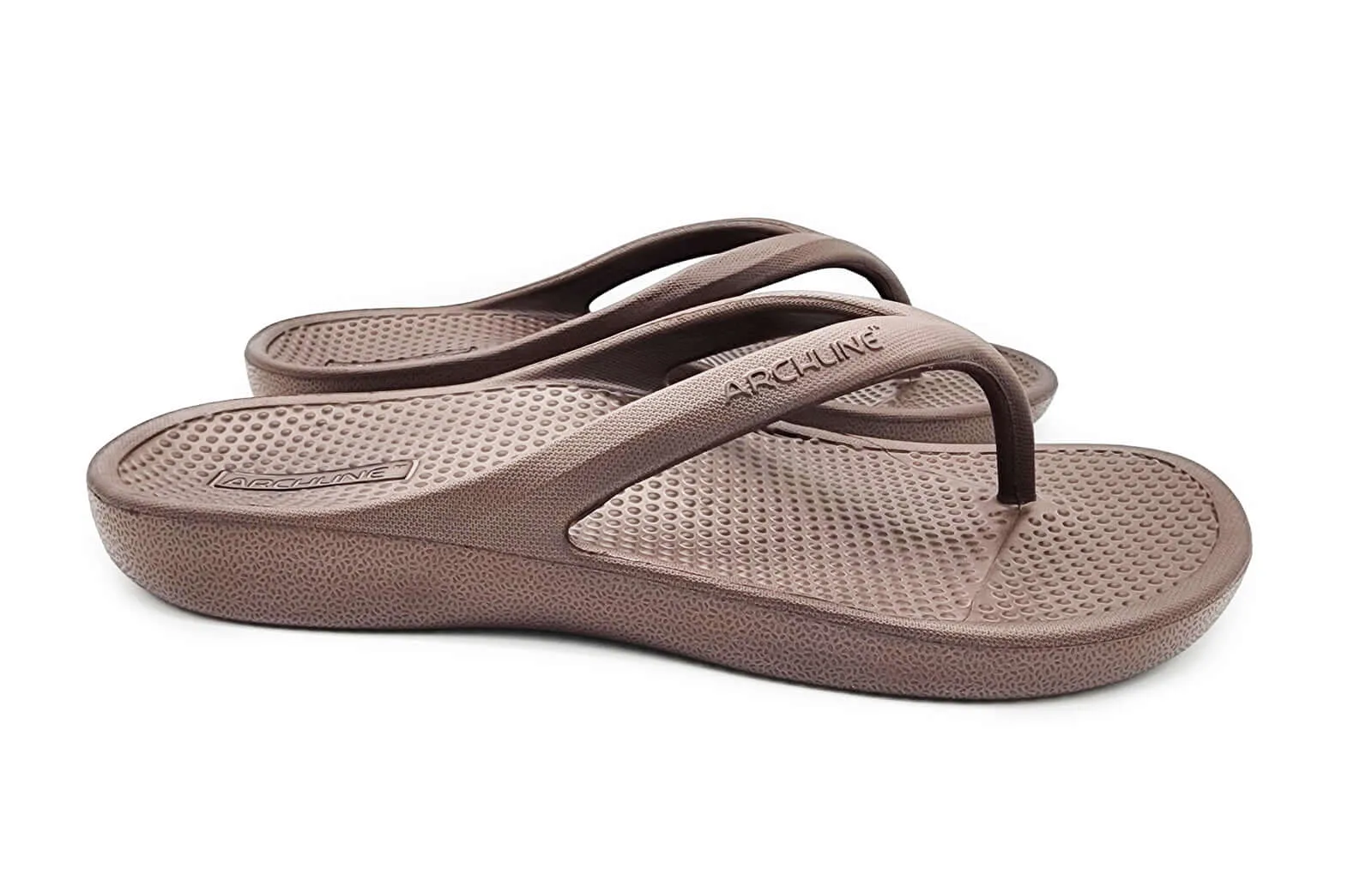 Archline Orthotic Foam Thongs Arch Support Flip Flops Orthopedic Rebound - Brown