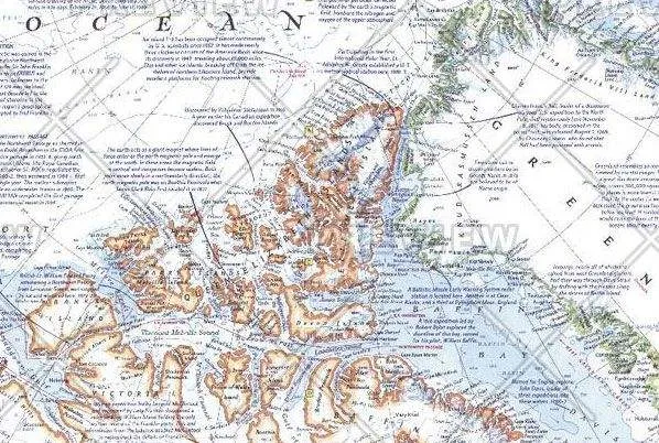 Arctic Ocean Wall Map (1971) Wall Map by National Geographic