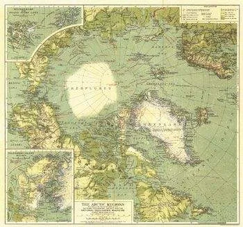 Arctic Regions (1925) Wall Map by National Geographic