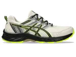 ASICS MEN'S GEL VENTURE 9 OATMEAL WHITE/NEON YELLOW TRAIL RUNNING SHOES