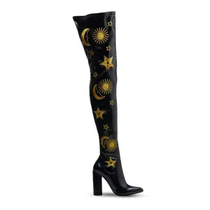 ASTRID Gold Star and Moon Long Boots