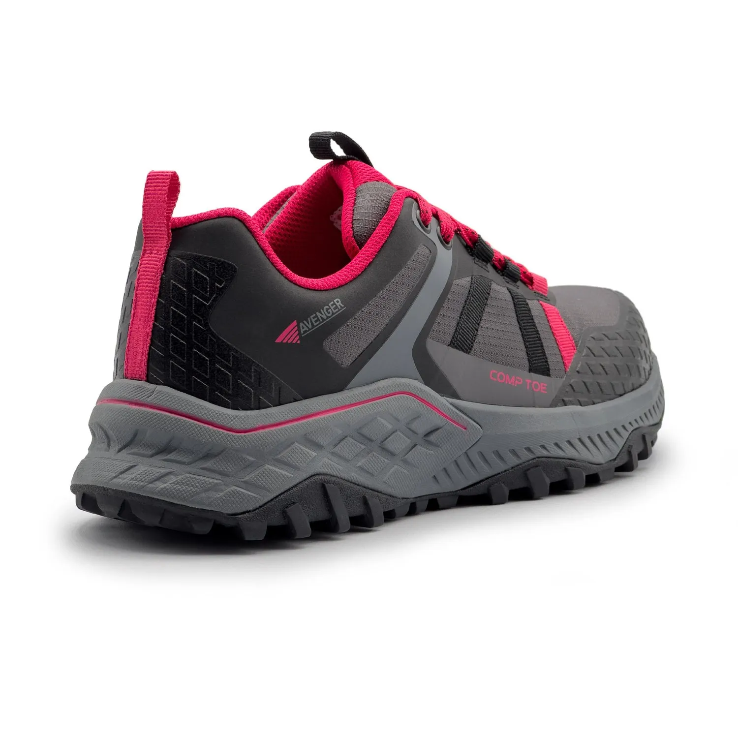 Avenger Womens Aero Trail Grey/Magenta Synthetic CT EH Work Shoes