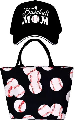 Baseball Tote Bag for Woman, Baseball Mom, Women's Trucker Hat, Baseball Mom Tote