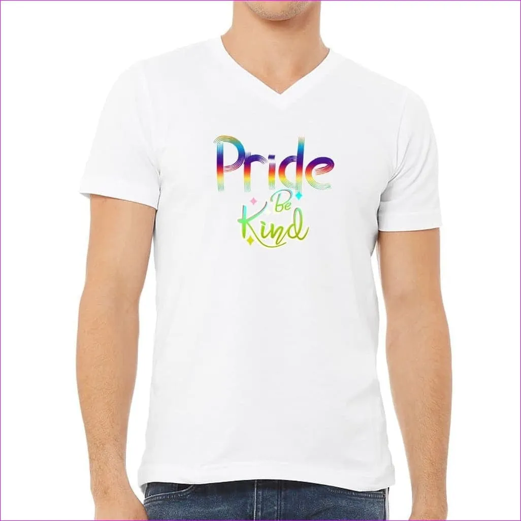 Be Kind Pride Unisex Jersey V-Neck Tee - Ships from The USA