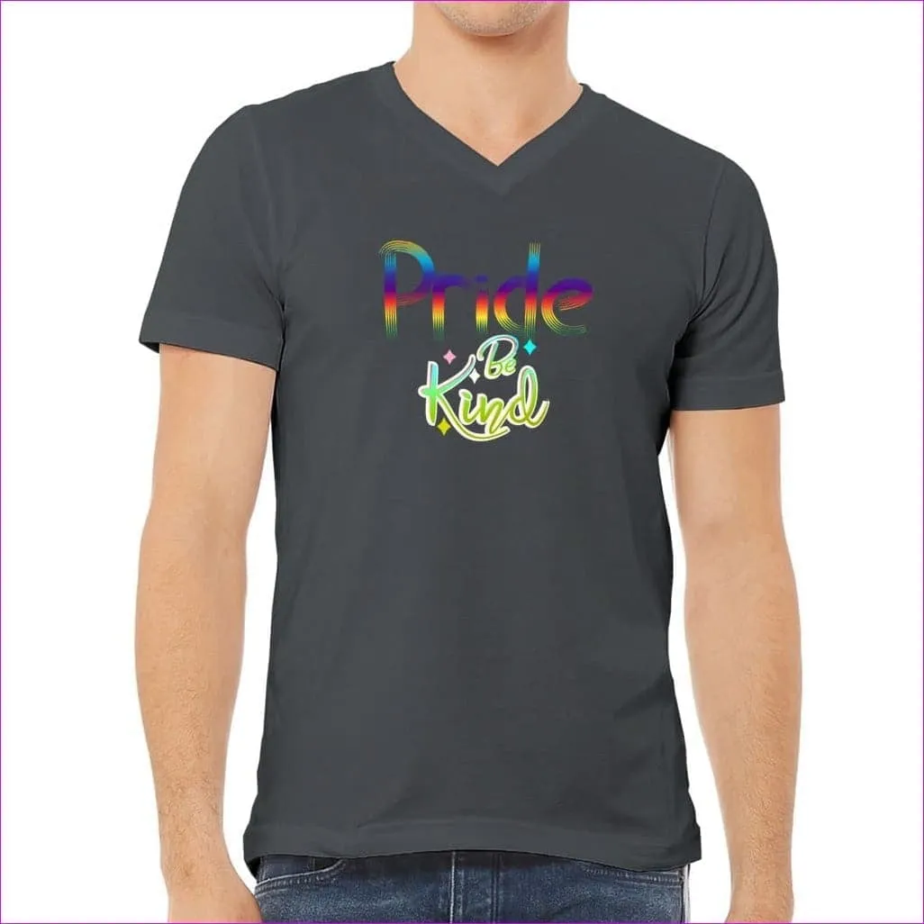 Be Kind Pride Unisex Jersey V-Neck Tee - Ships from The USA