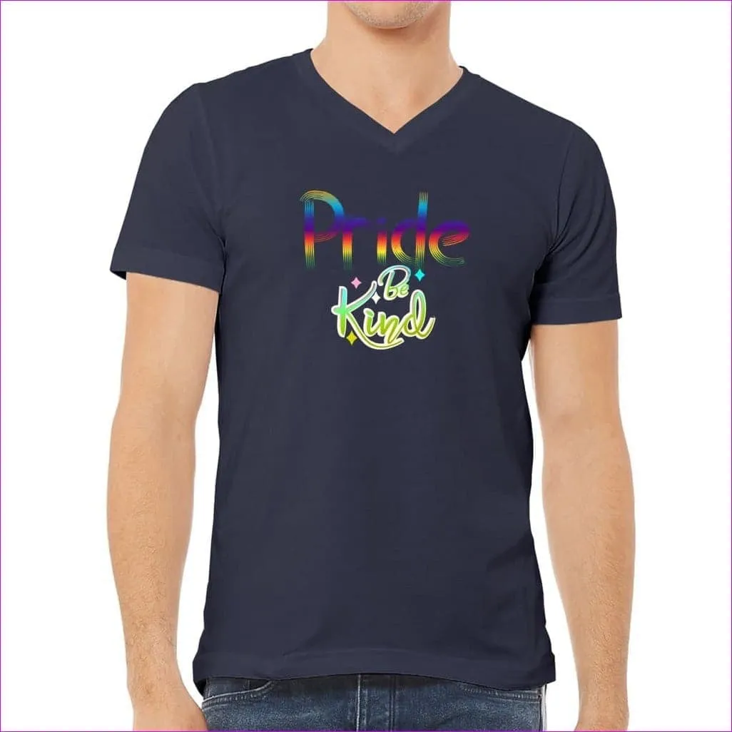 Be Kind Pride Unisex Jersey V-Neck Tee - Ships from The USA