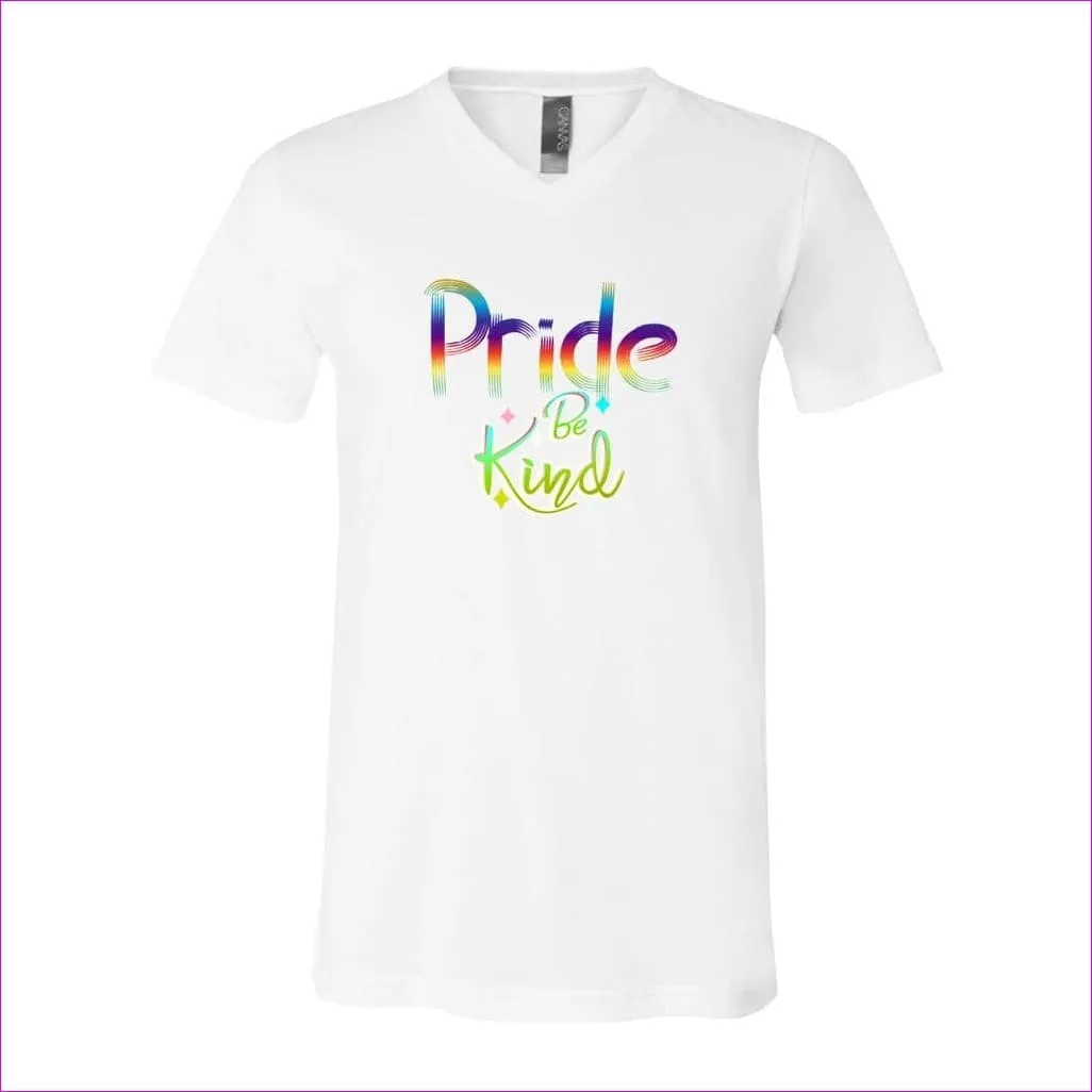 Be Kind Pride Unisex Jersey V-Neck Tee - Ships from The USA