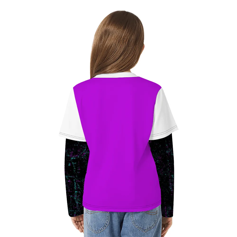 Beauty Kids Long-Sleeve Splicing T-Shirt