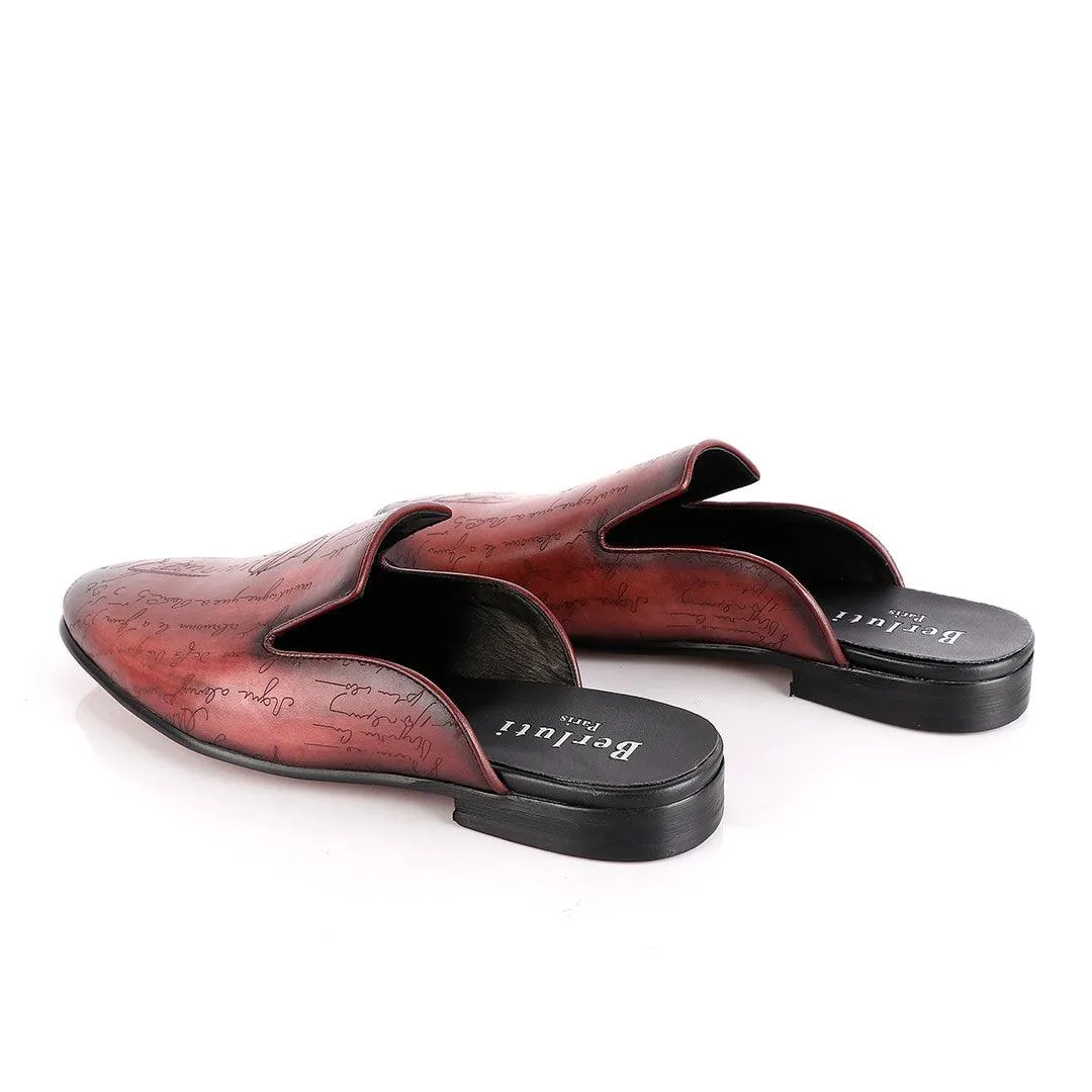 Berluti Crested Slip On Wine Half shoe