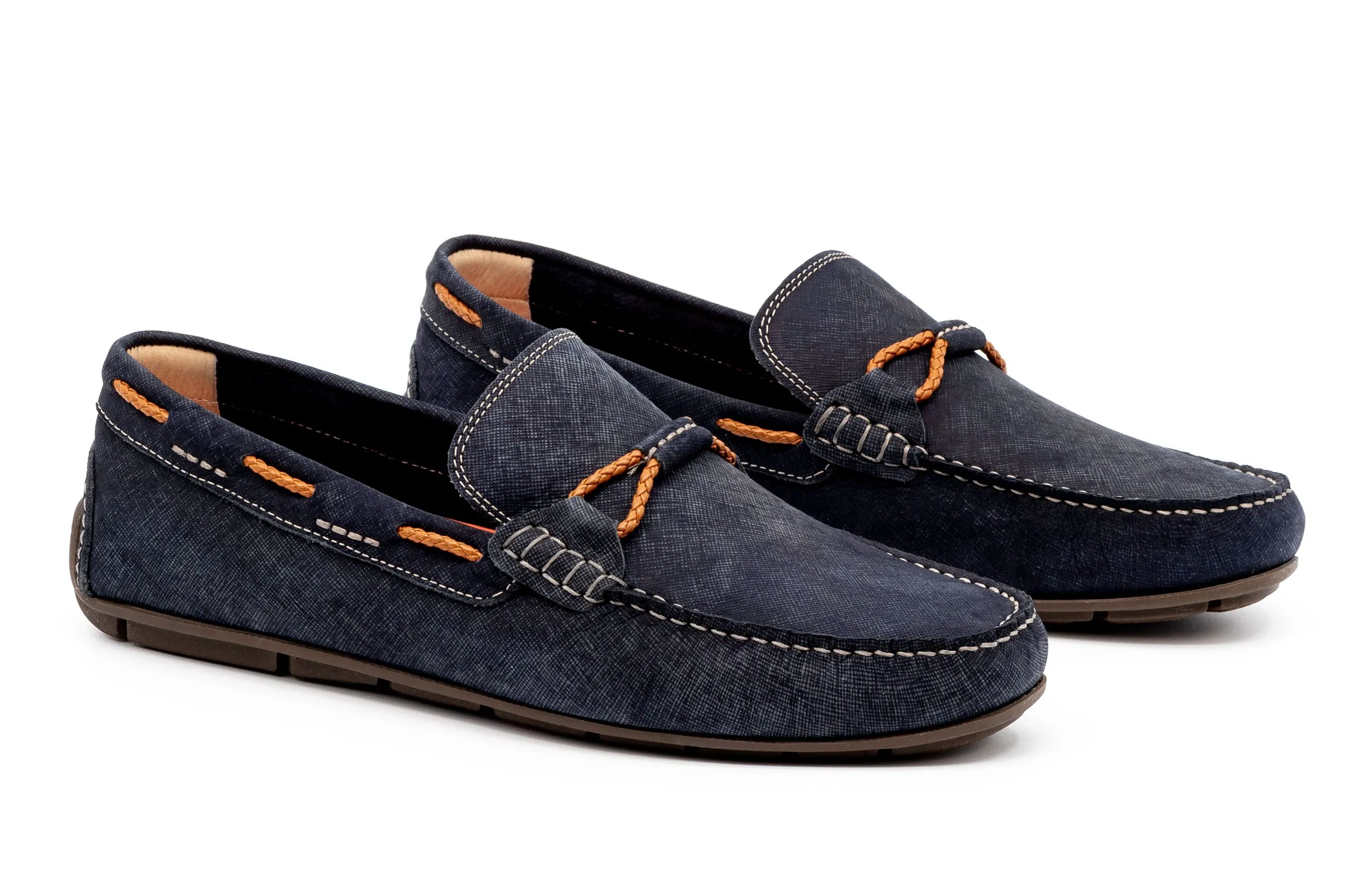 Bermuda Nubuck Braided Bit Loafers - Navy