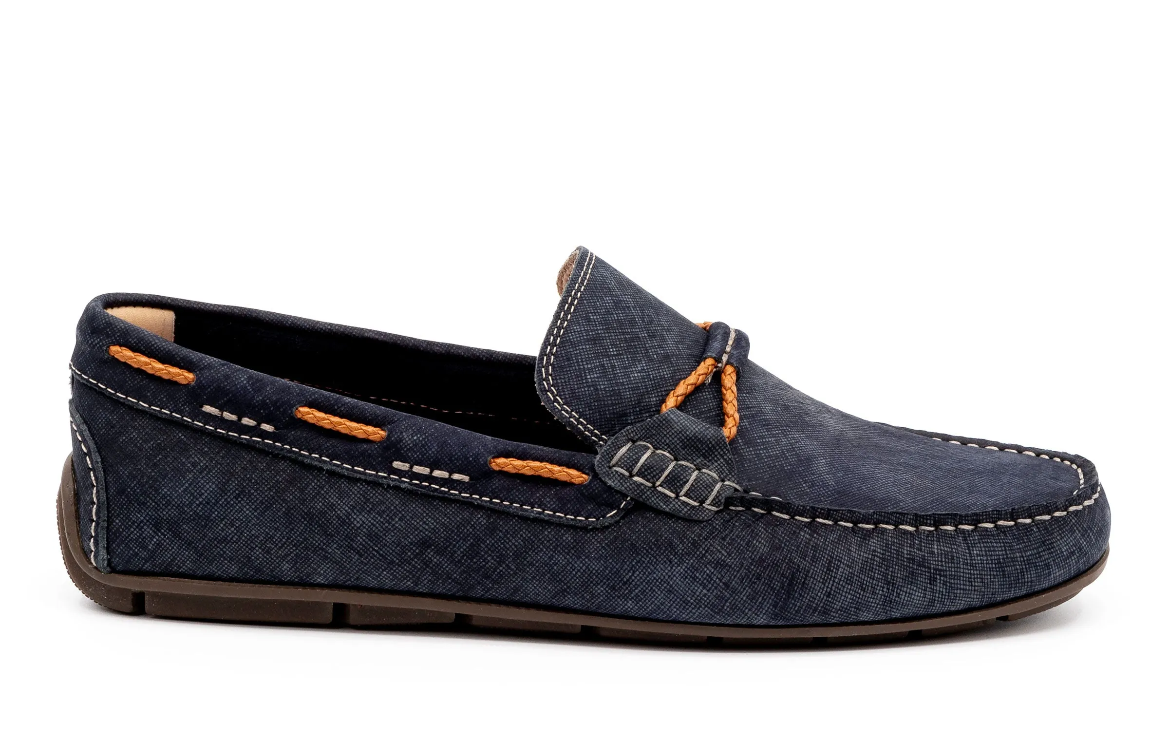 Bermuda Nubuck Braided Bit Loafers - Navy